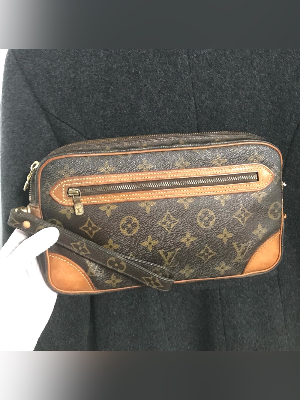 ✅LV LARGE WRISTLET/CLUTCH BAG2ways Louis Vuitton Monogram AUTHENTIC